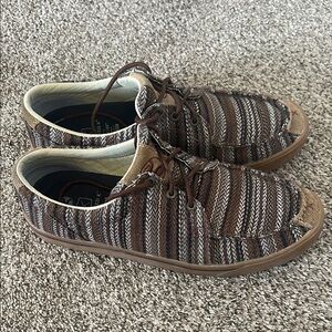 Twisted X Hooey Loper Kicks Moc Toe Casual Brown Striped Men's Shoes